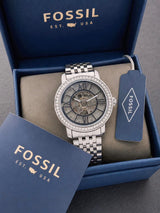 Fossil Curiosity Skeleton Automatic Silver Edition