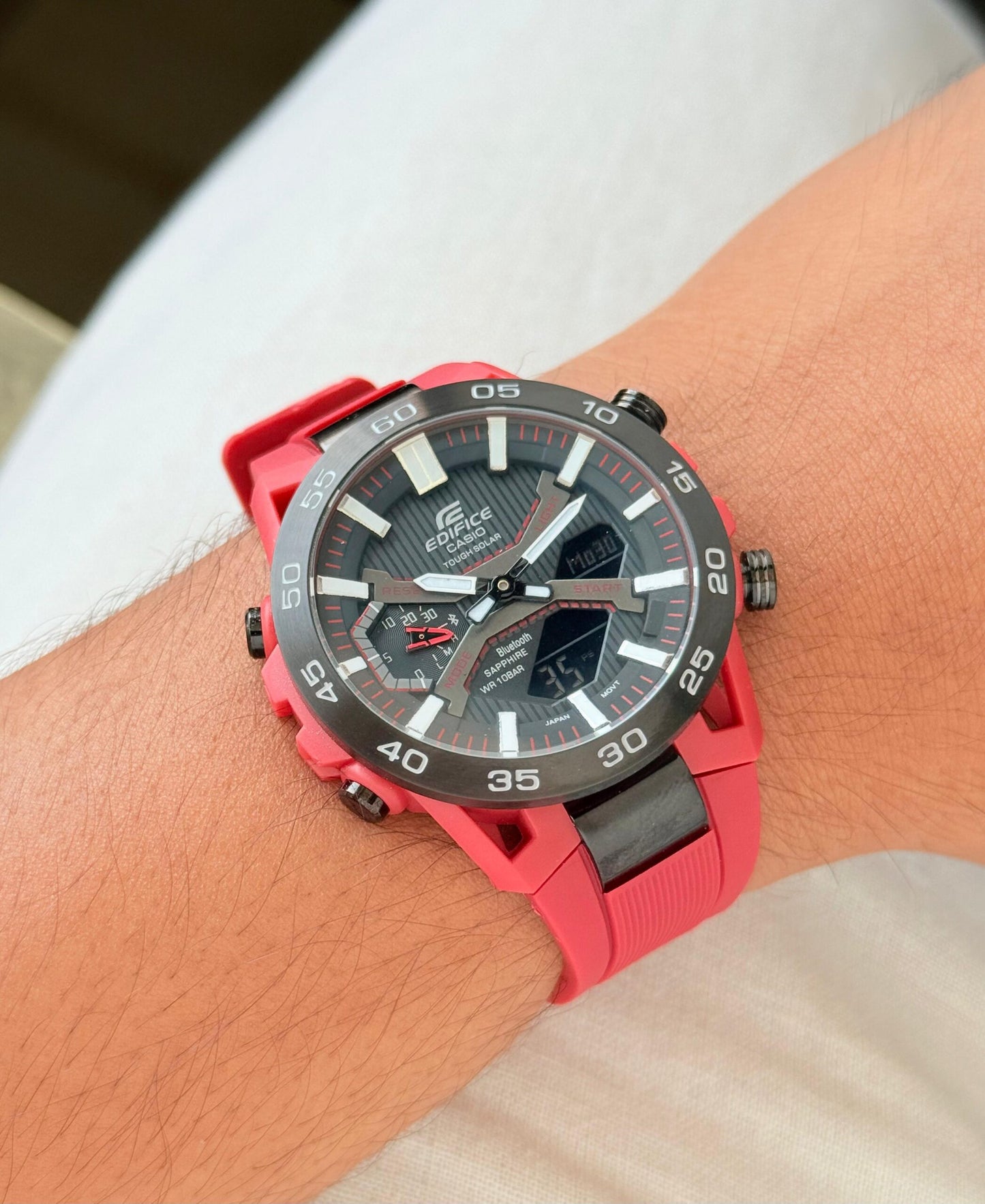 Casio Edifice ECB-2200 Red Digital Analog Edition