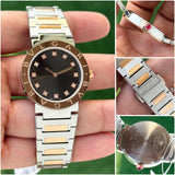 BVLGARI Rose Gold &amp; Black Diamond Dial