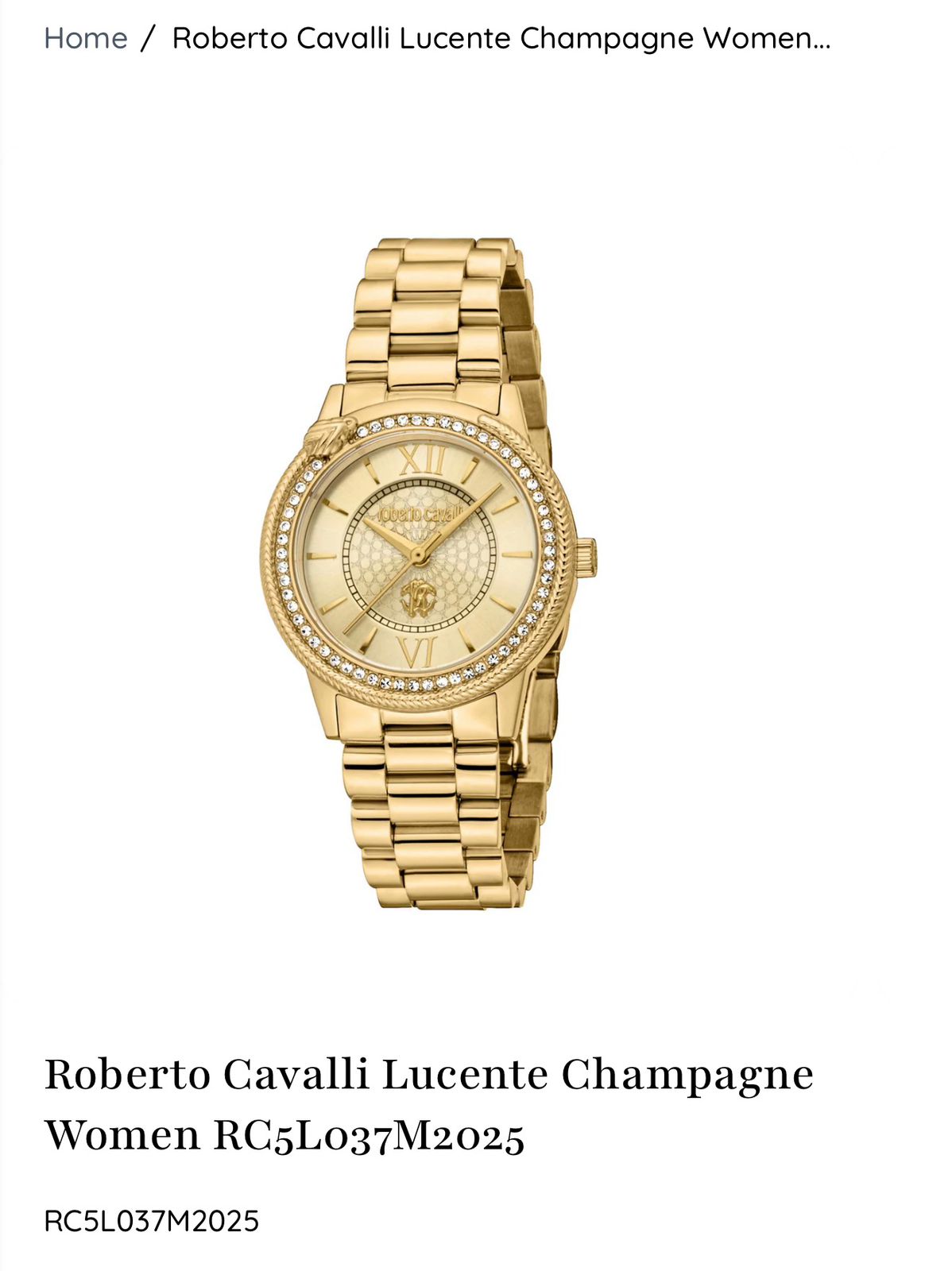 Roberto Cavalli Lucente Champagne Gold Dial