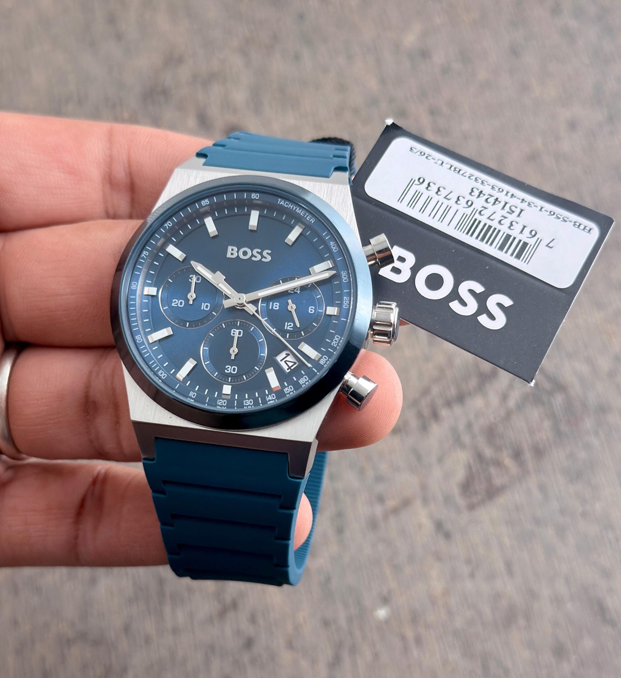 Hugo Boss Candor Blue Dial Chronograph