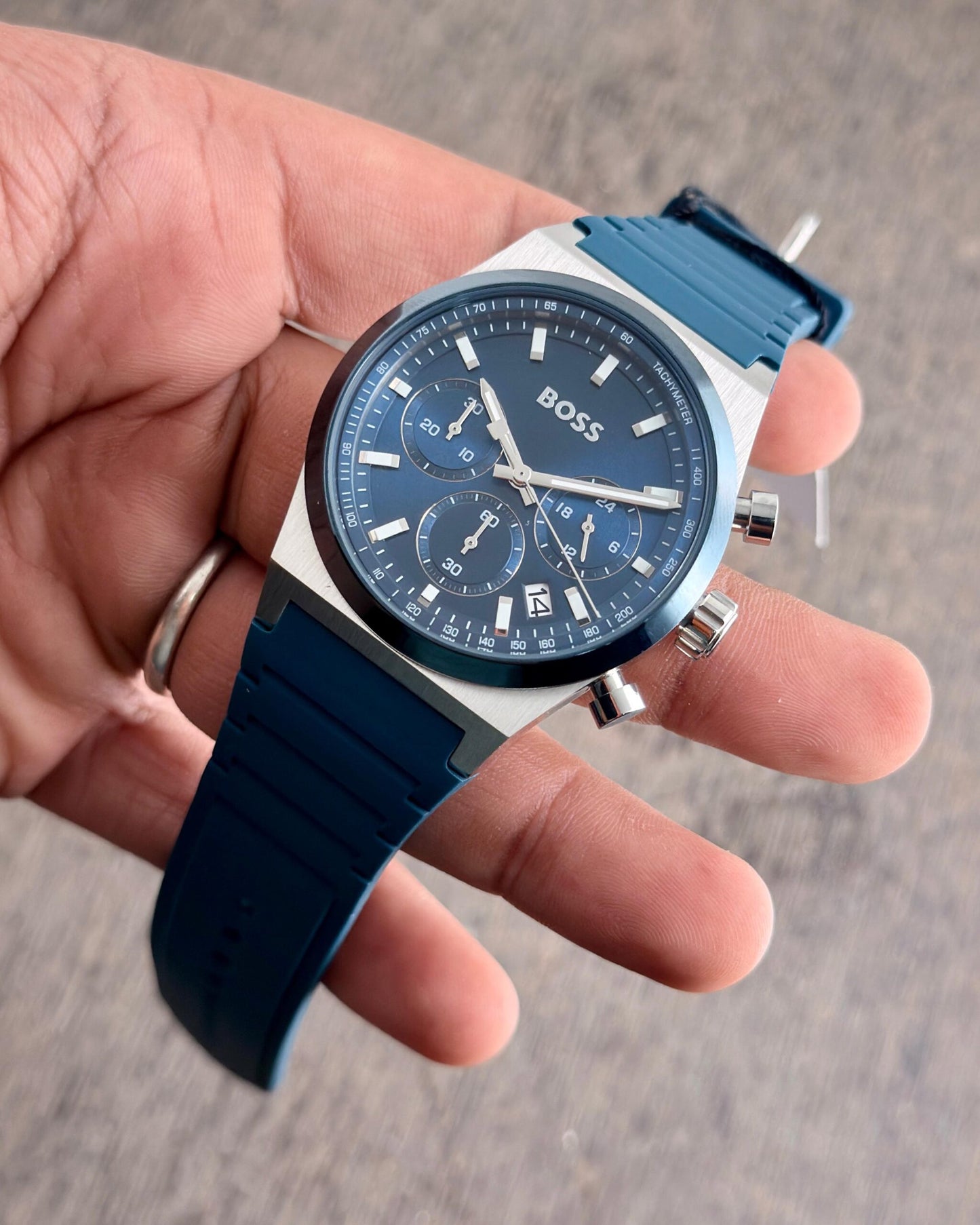 Hugo Boss Candor Blue Dial Chronograph