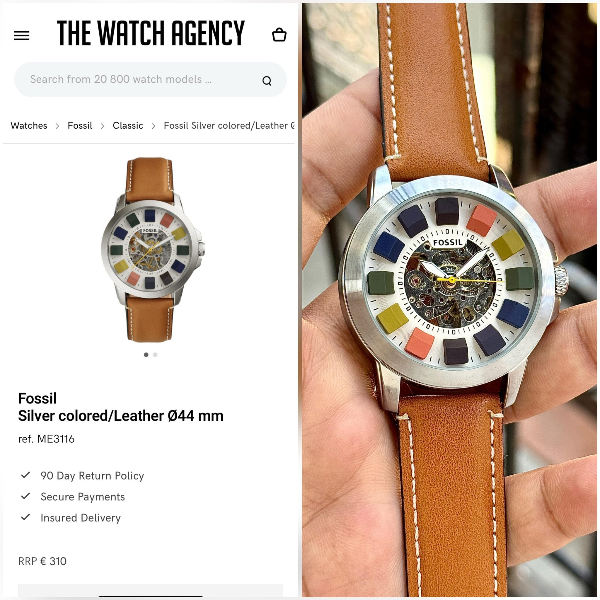 Fossil Grant Automatic Multicolour Skeleton Dial