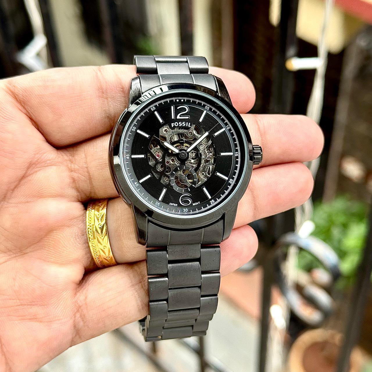 Fossil Automatic Skeleton Black Dial