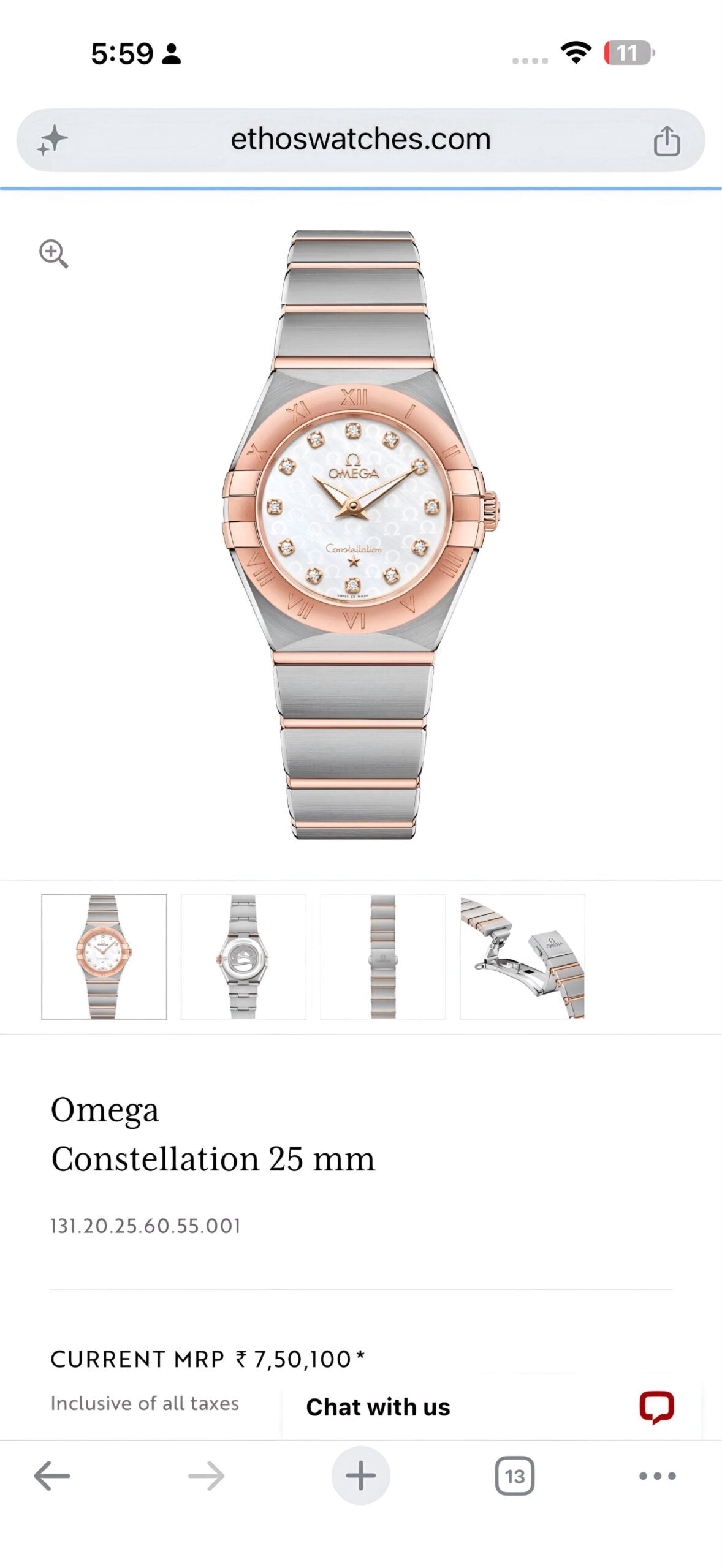 Omega Constellation Mother of Pearl Two-Tone