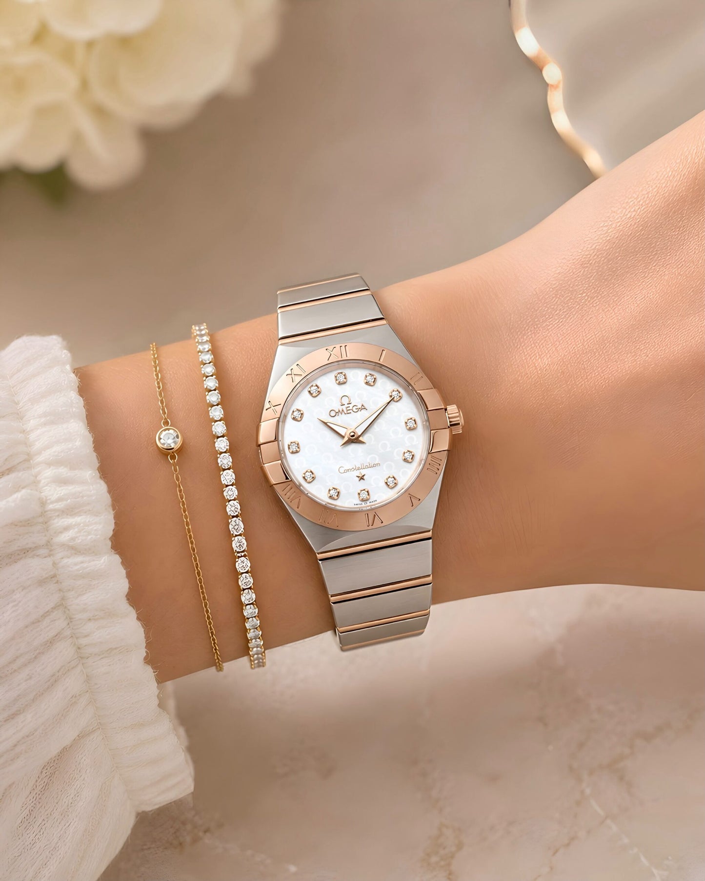 Omega Constellation Mother of Pearl Two-Tone