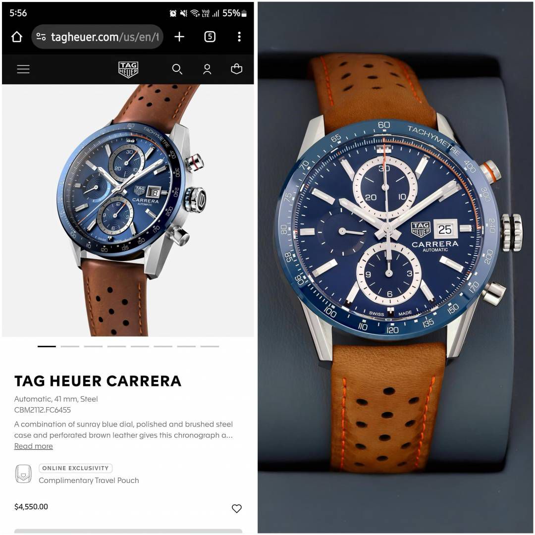 Tag Heuer Carrera Chronograph Blue Dial