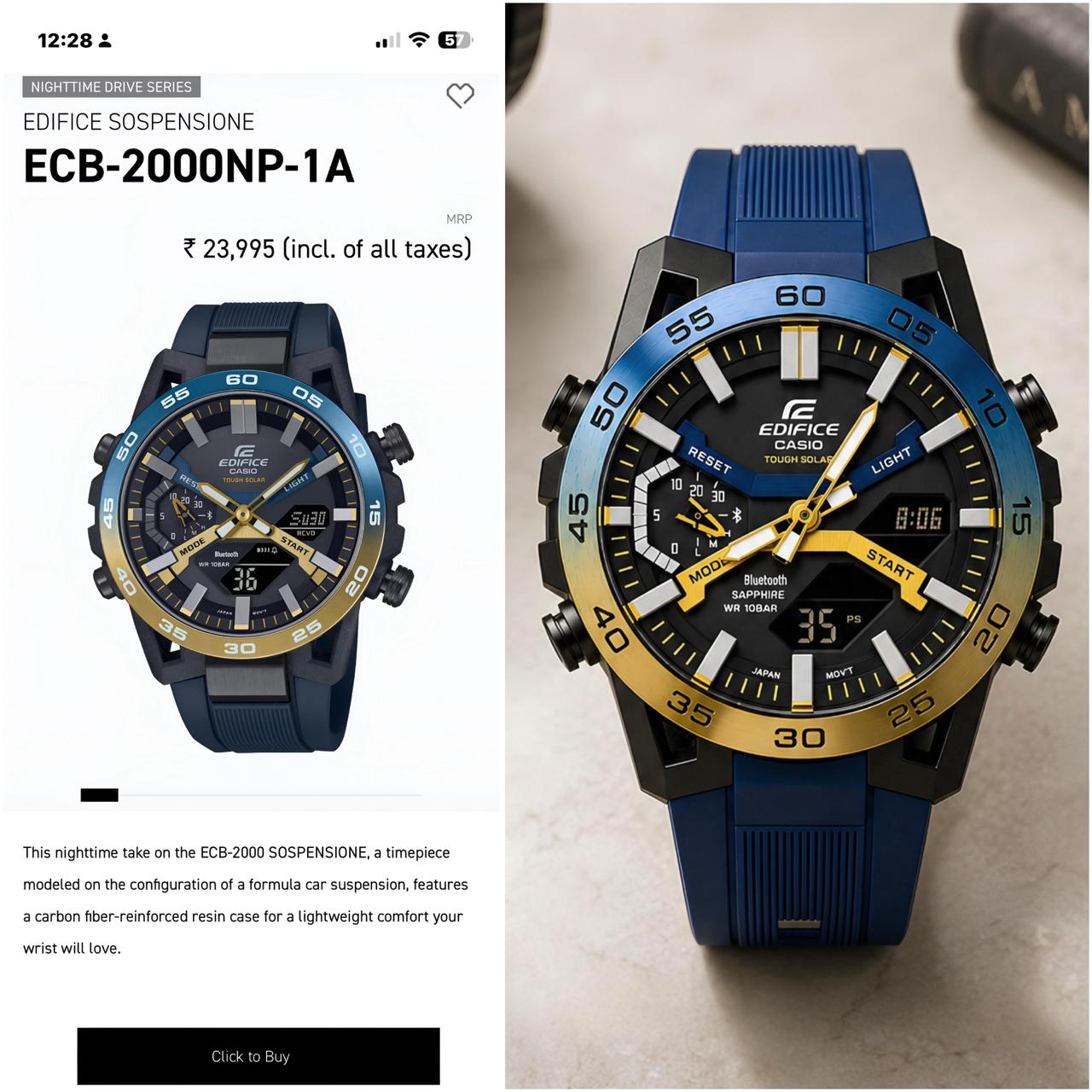 Casio Edifice ECB Sospensione Carbon Edition