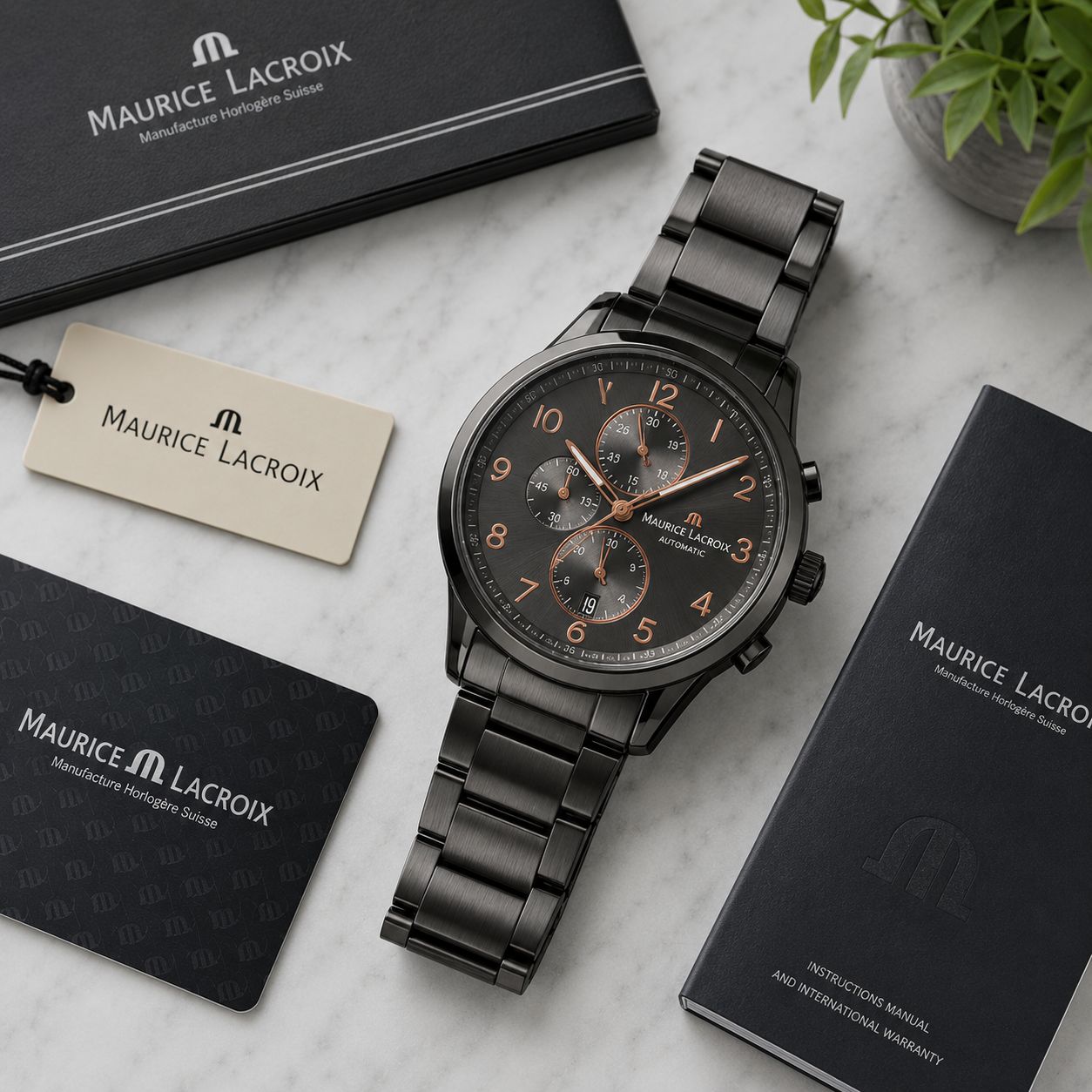 Maurice Lacroix Black &amp; Rose Gold Chronograph
