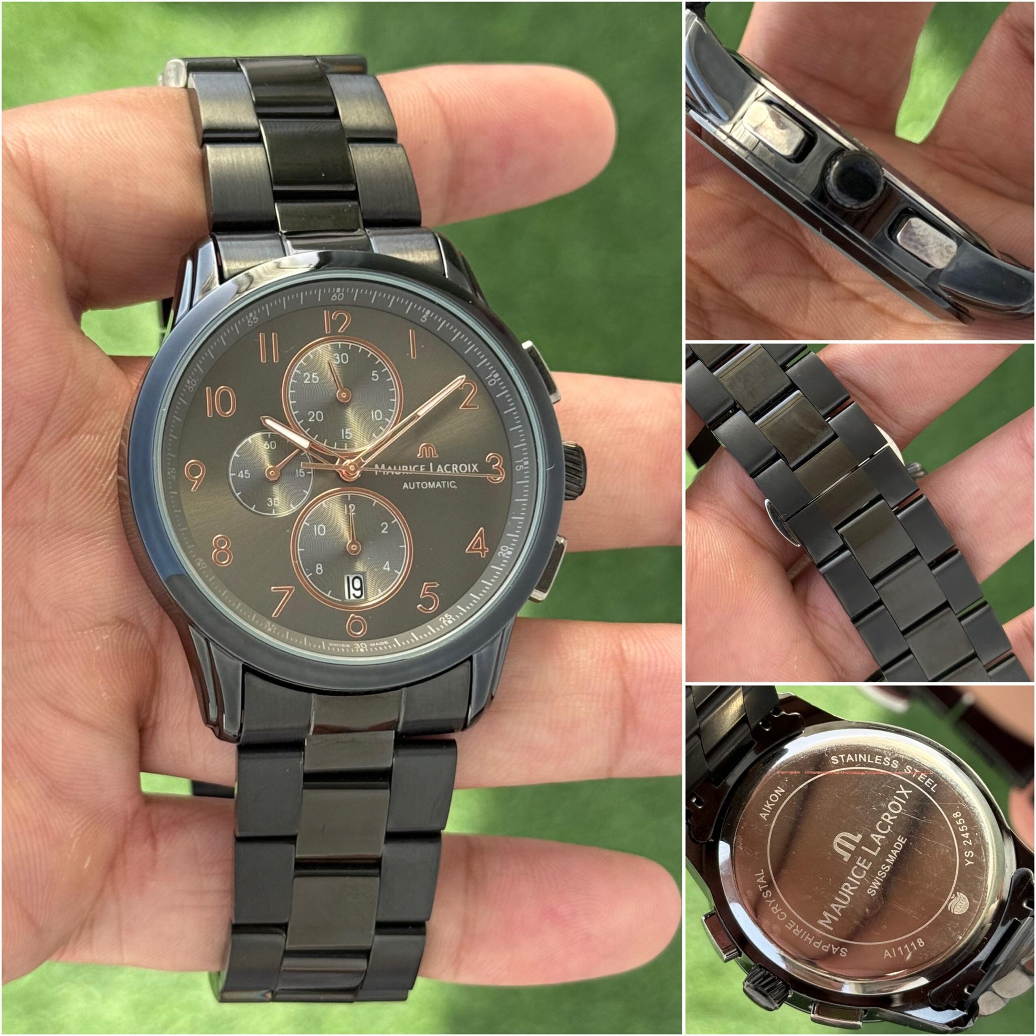 Maurice Lacroix Black &amp; Rose Gold Chronograph