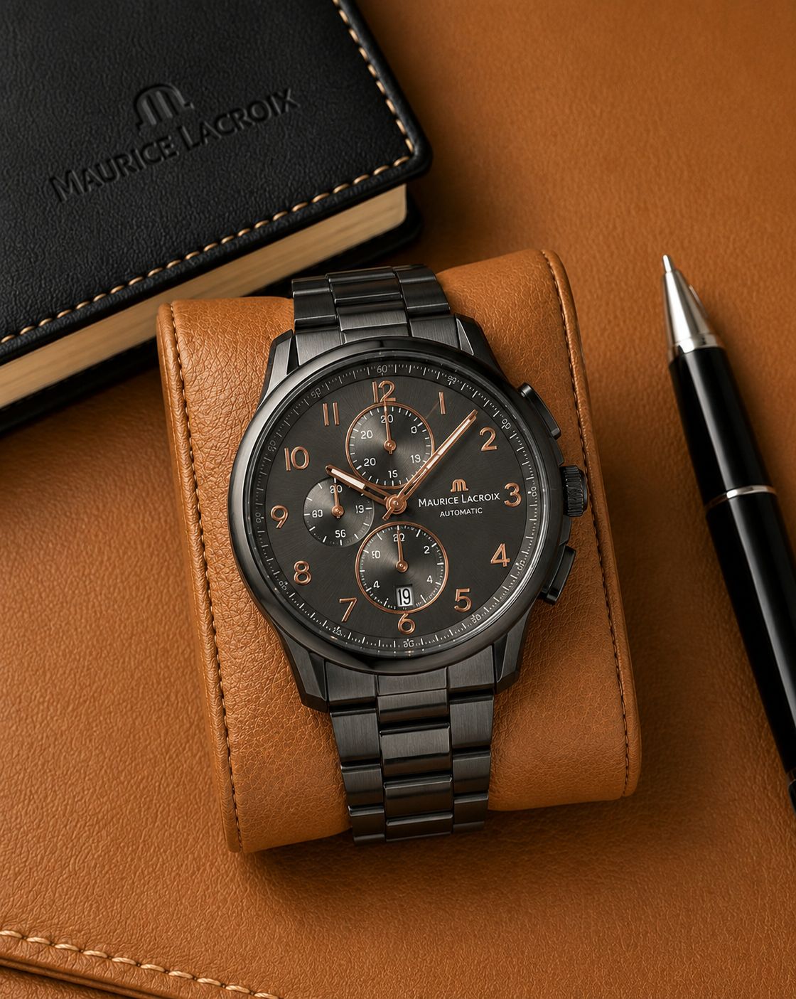 Maurice Lacroix Black &amp; Rose Gold Chronograph