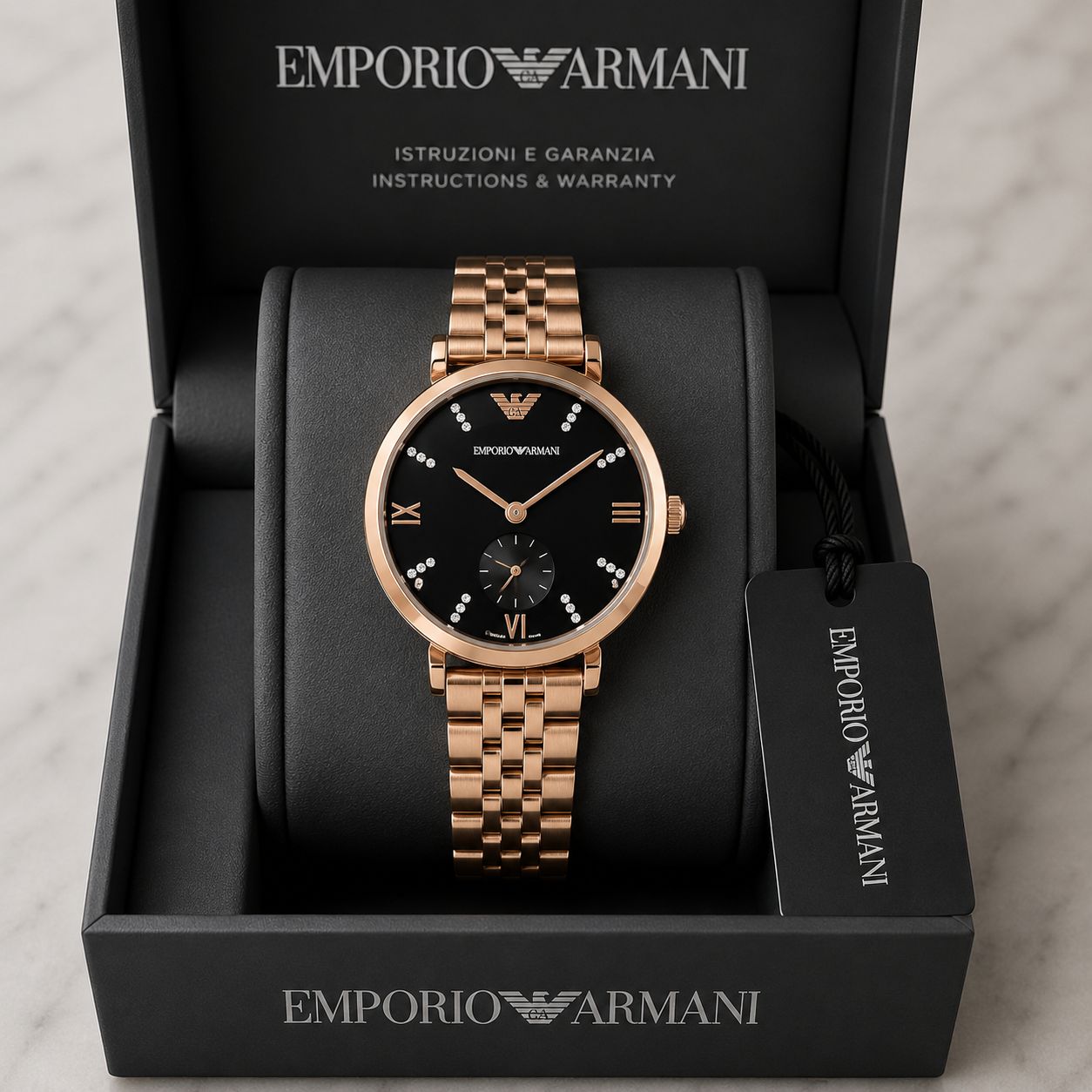 Emporio Armani Copper Case Black Dial