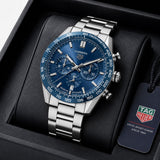 Tag Heuer Carrera Blue Dial Silver Tone Chronograph