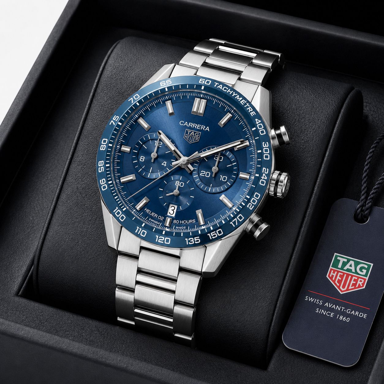 Tag Heuer Carrera Blue Dial Silver Tone Chronograph