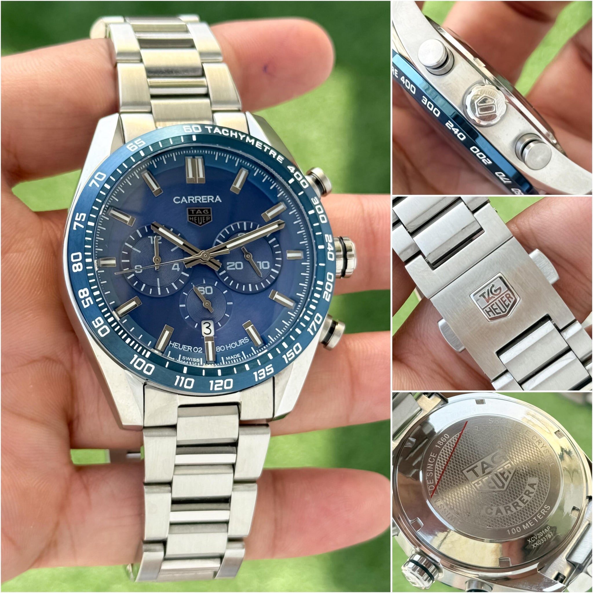 Tag Heuer Carrera Blue Dial Silver Tone Chronograph