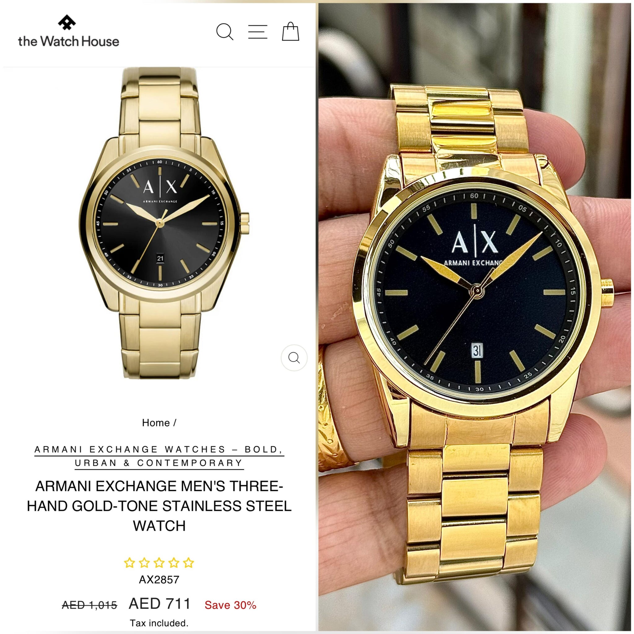Armani Exchange AX2857 Gold-Tone Edition