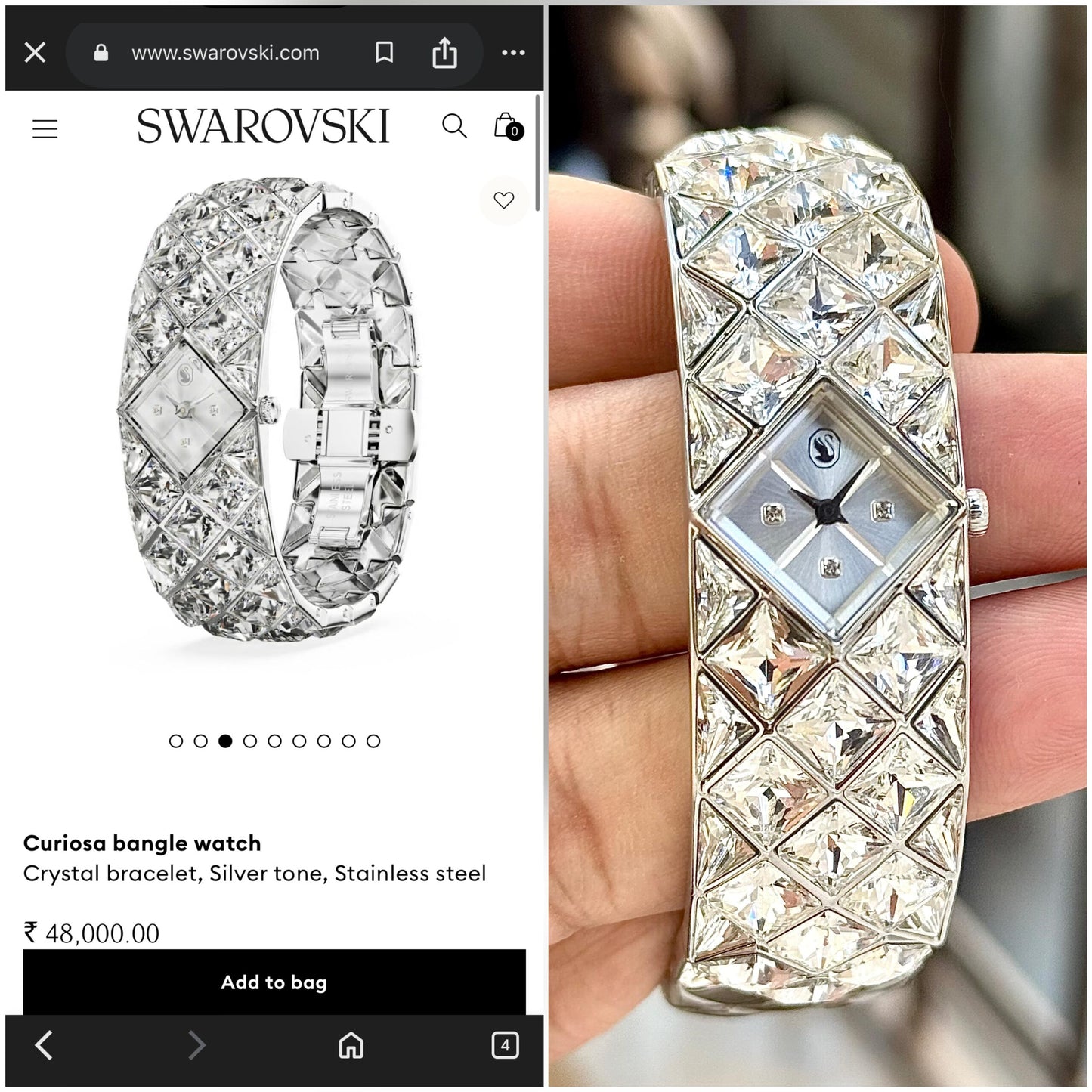 Swarovski Curiosa Crystal Bangle Silver Edition