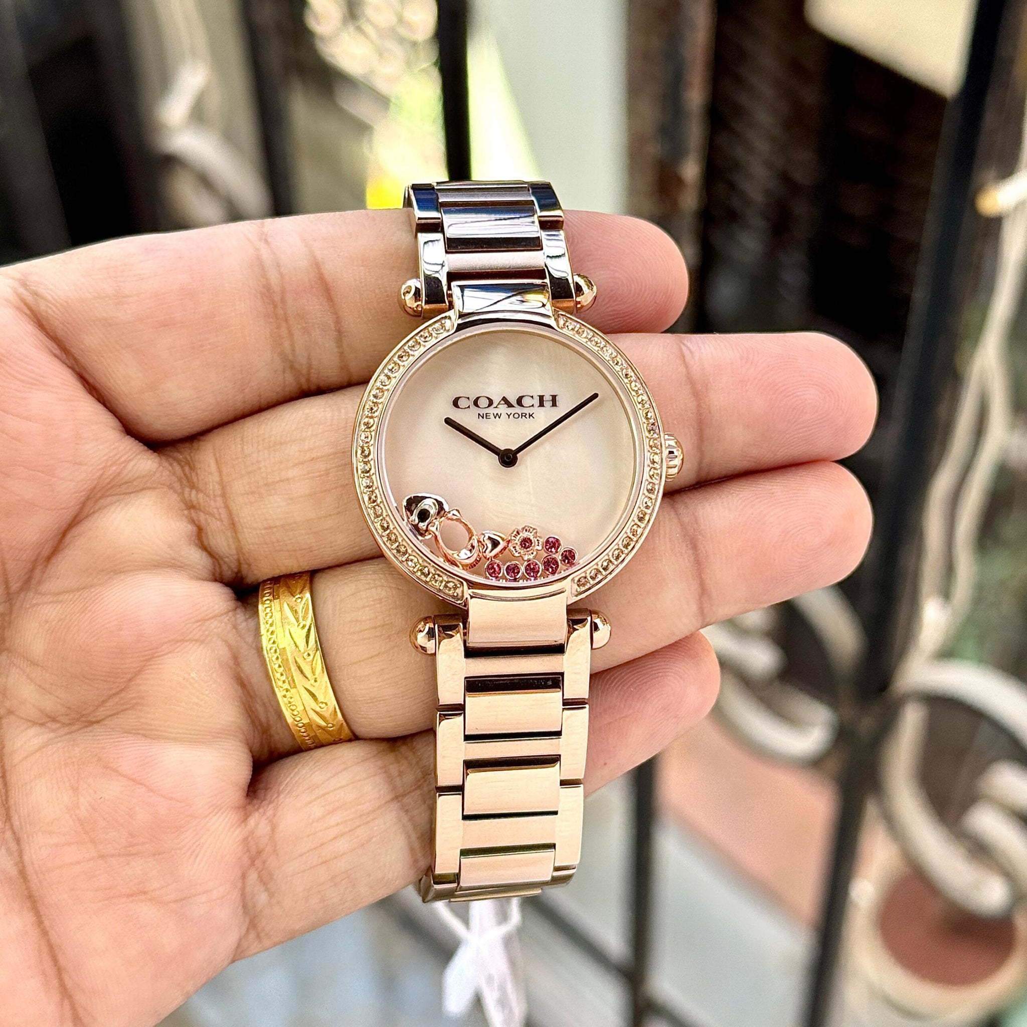 Coach Cary Rose Gold Crystal Edition