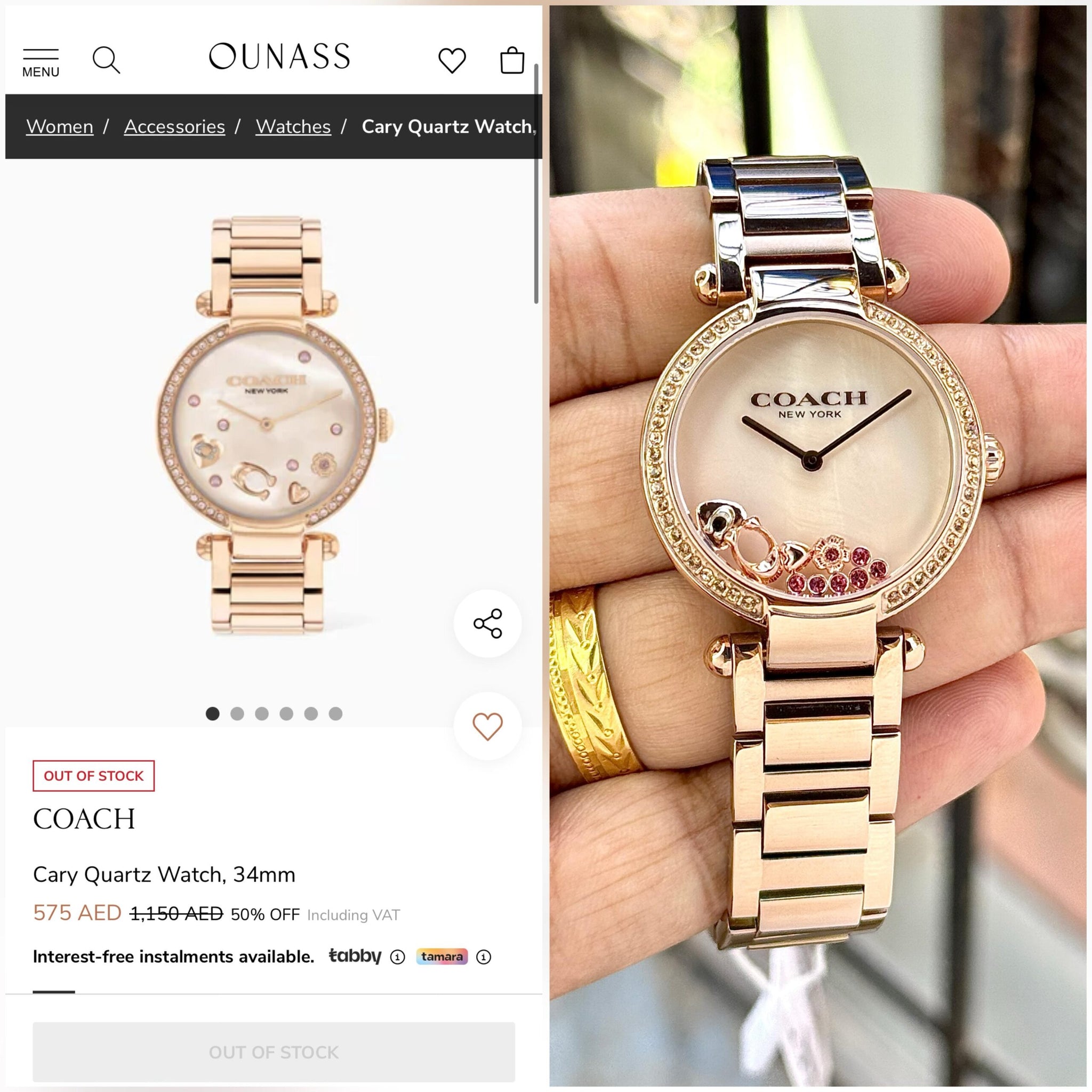 Coach Cary Rose Gold Crystal Edition