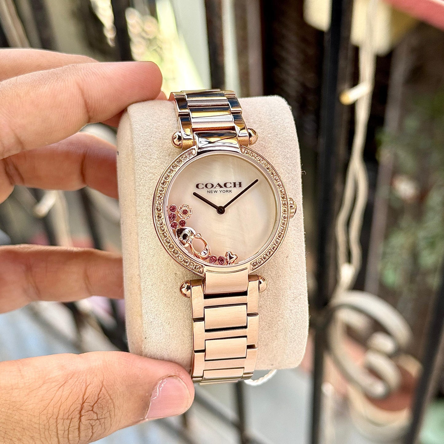 Coach Cary Rose Gold Crystal Edition