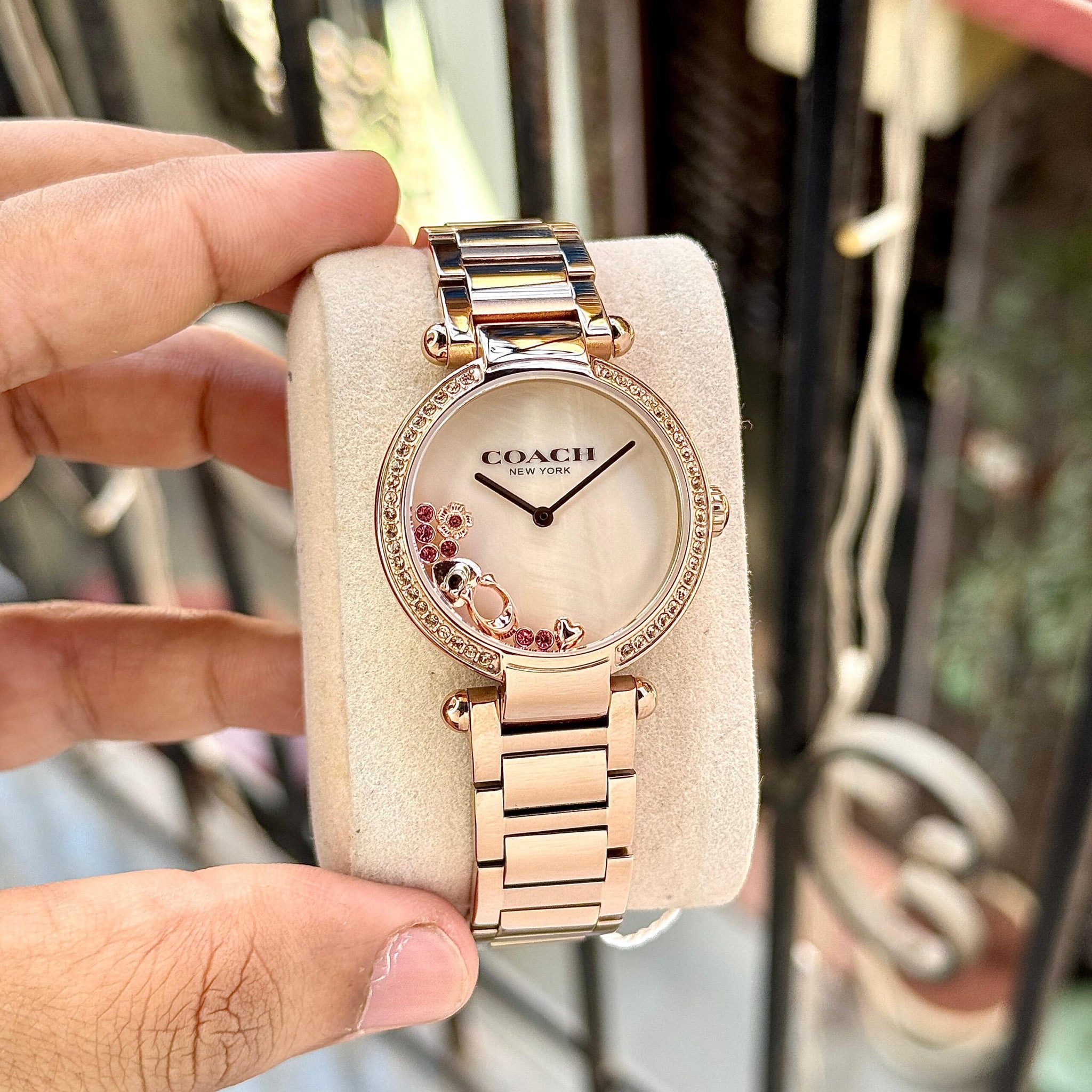 Coach Cary Rose Gold Crystal Edition