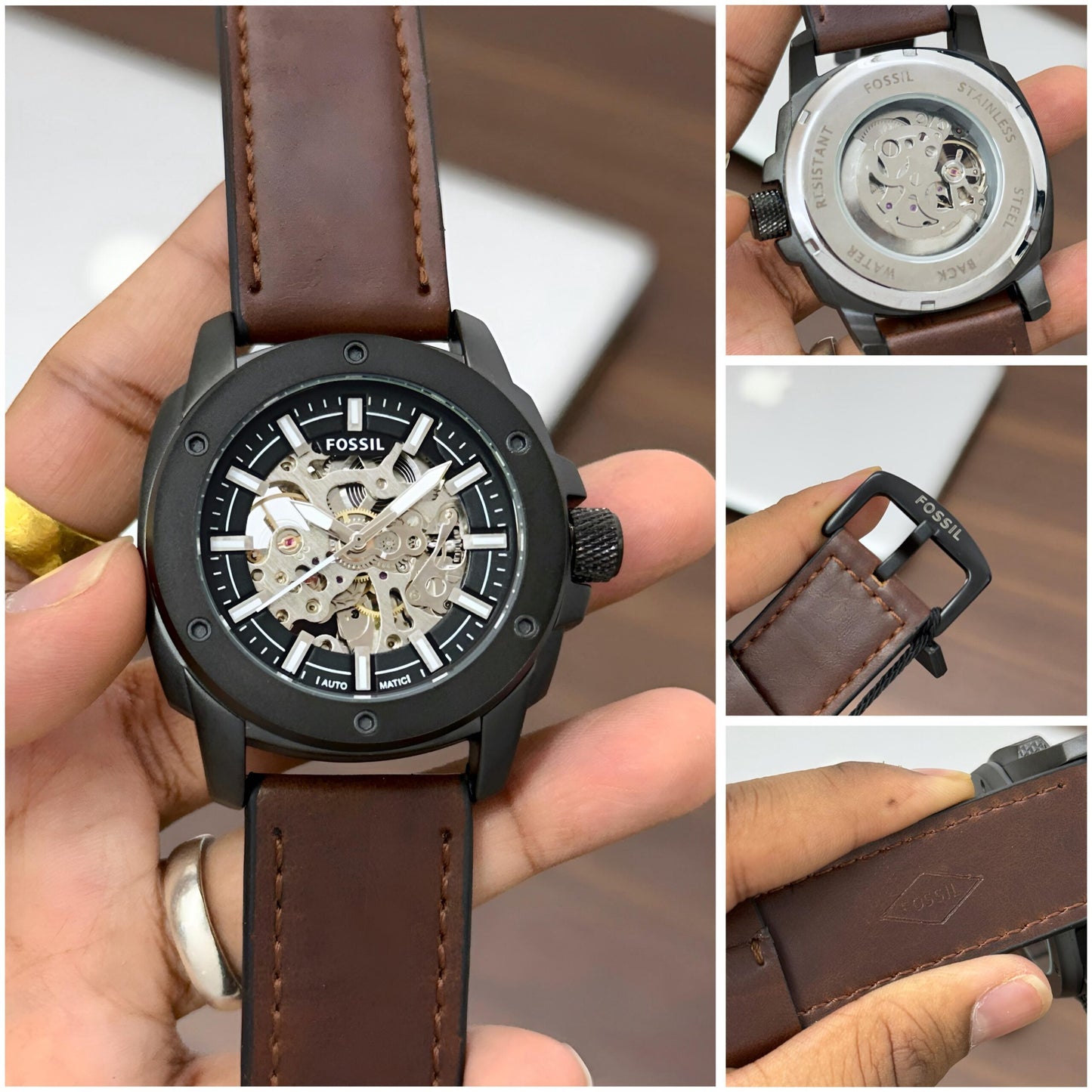 Fossil Automatic Skeleton Black Dial