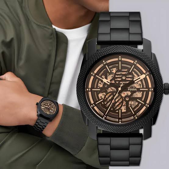 Fossil Automatic Skeleton Black Dial