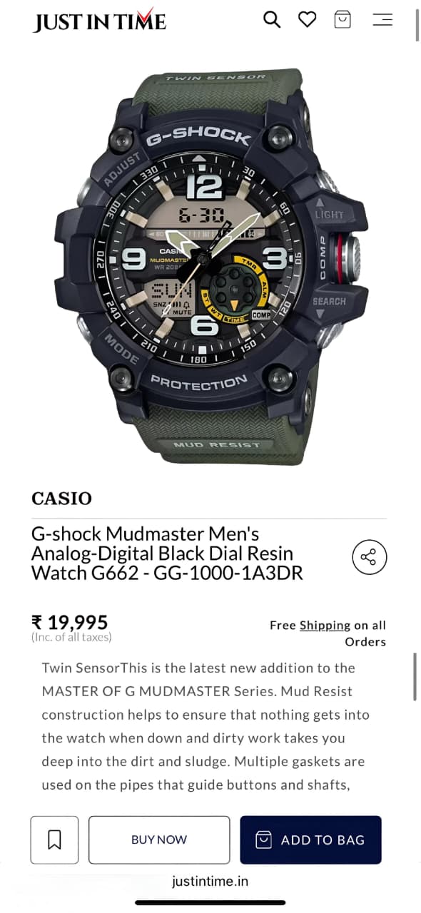 G Shock Casio Mudmaster gg1000-1a3dr