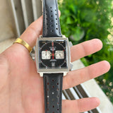 Tag heuer monaco black White chronograph