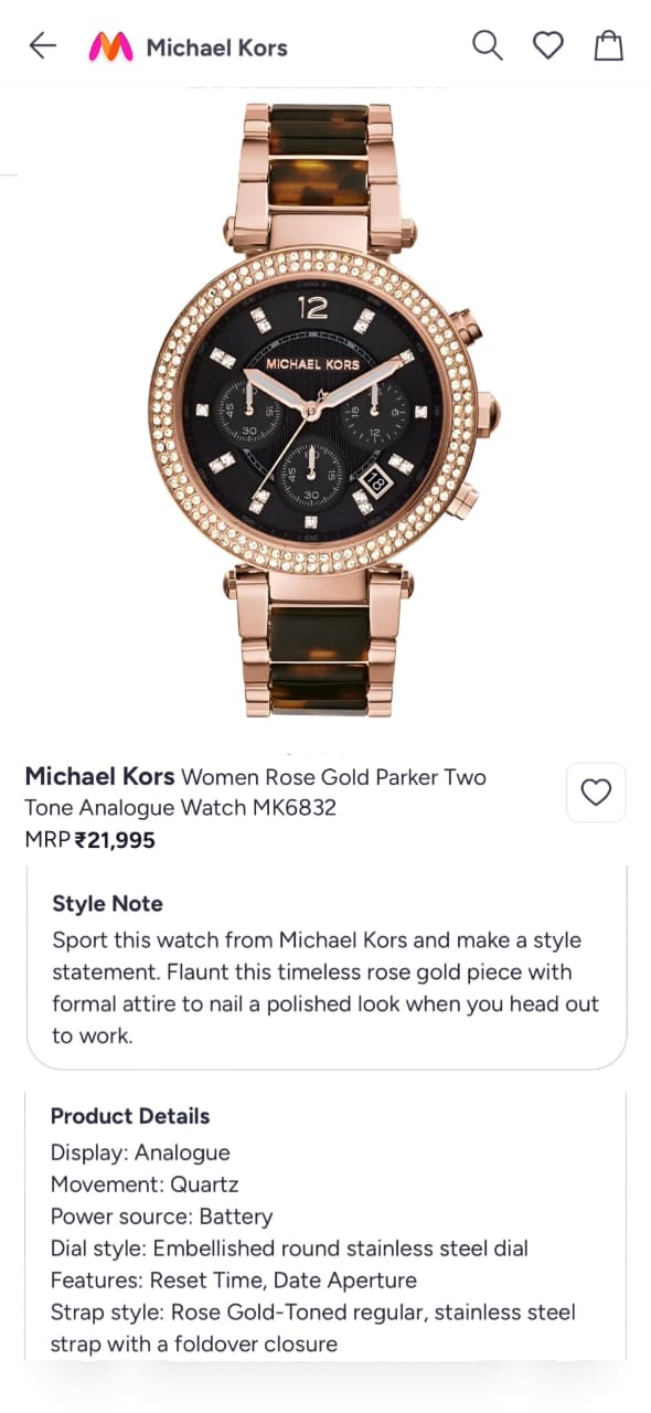 Michael Kors Parker Rose Gold