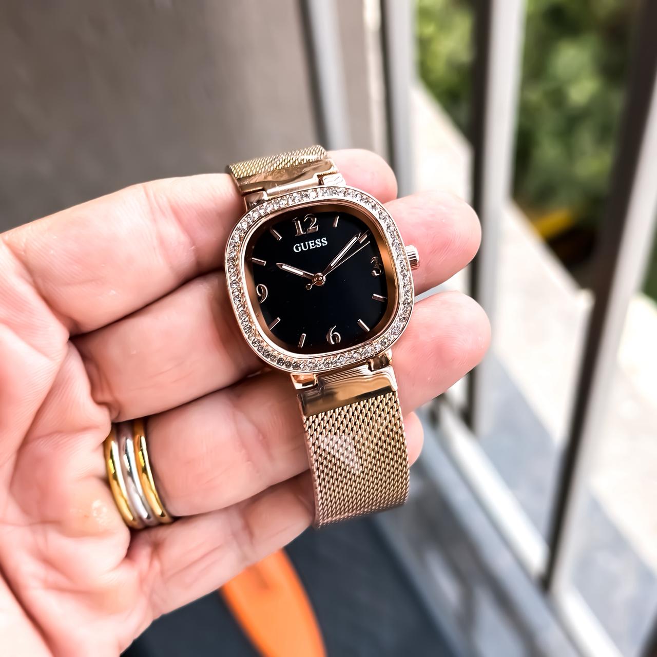 Guess Tapestry Rose Gold Square