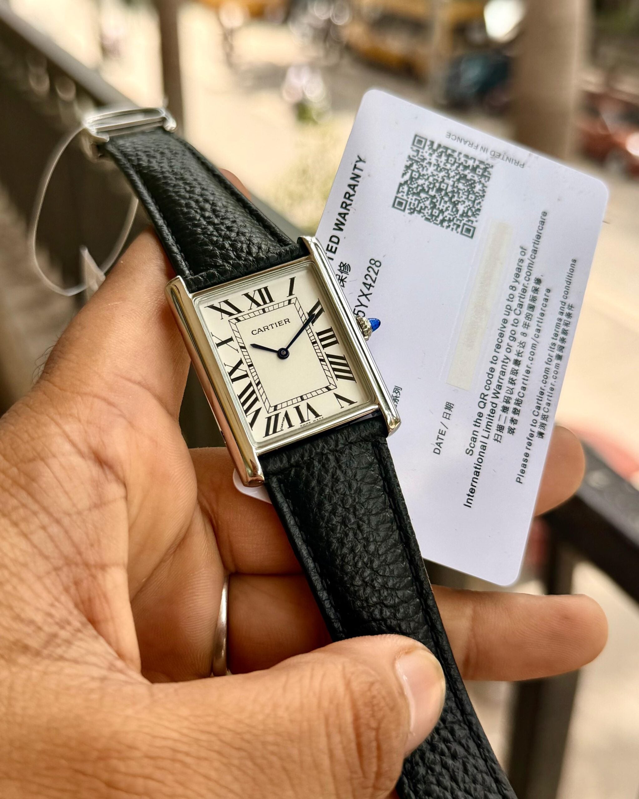 Cartier Tank WSTA0136 White Dial