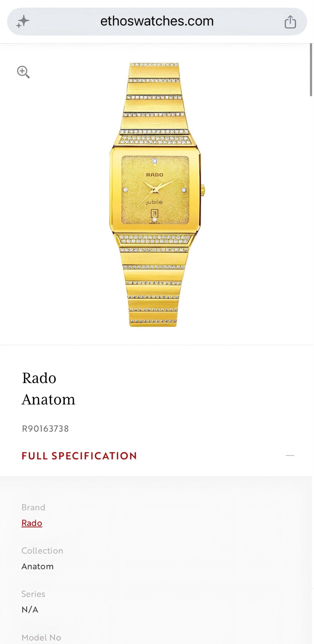 Rado Jubile Square Dial