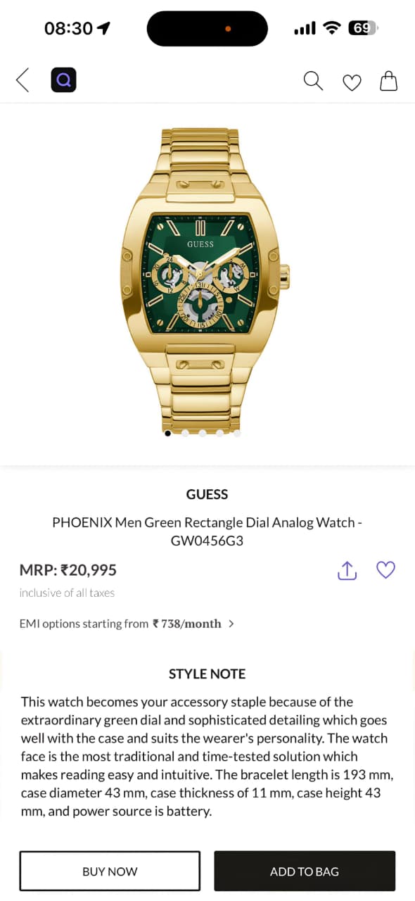 Guess Phoenix GW0456G3 Gold Dial