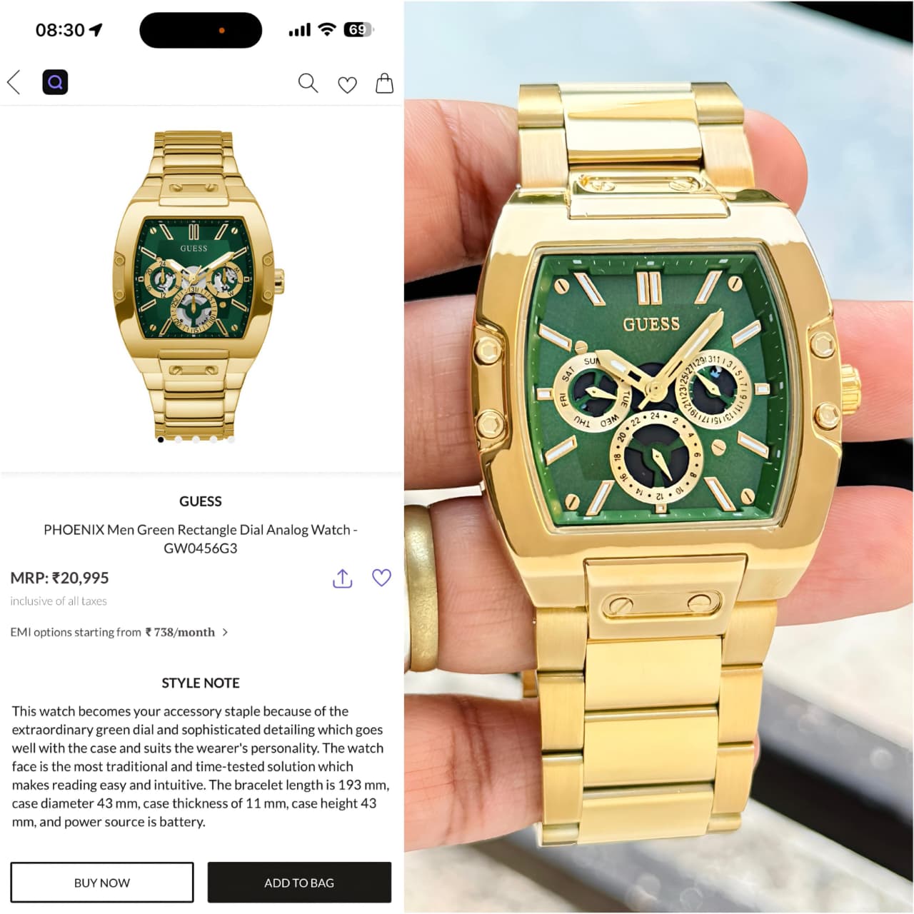 Guess Phoenix GW0456G3 Gold Dial
