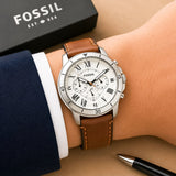 Fossil Classic White Dial Chronograph