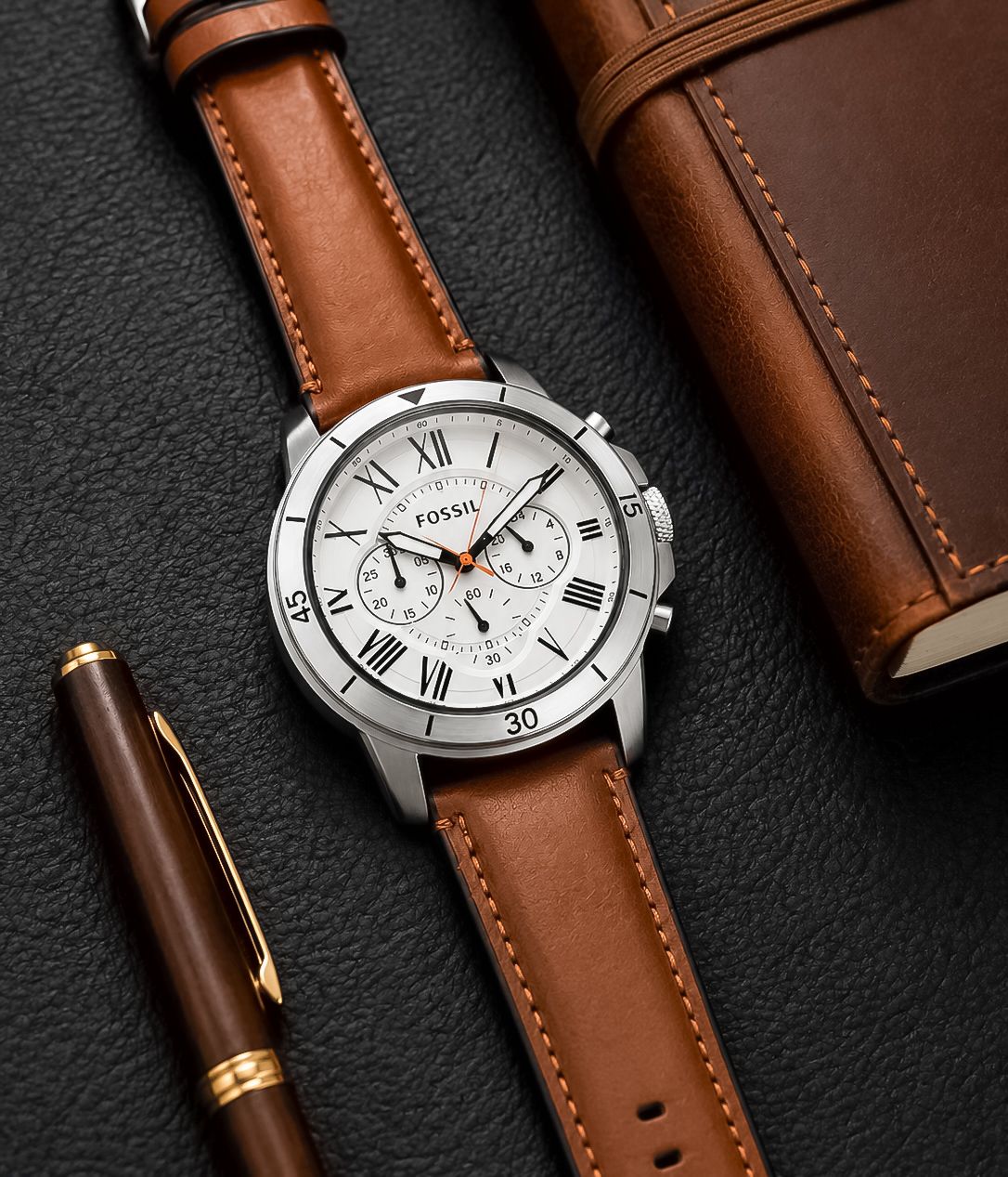 Fossil Classic White Dial Chronograph