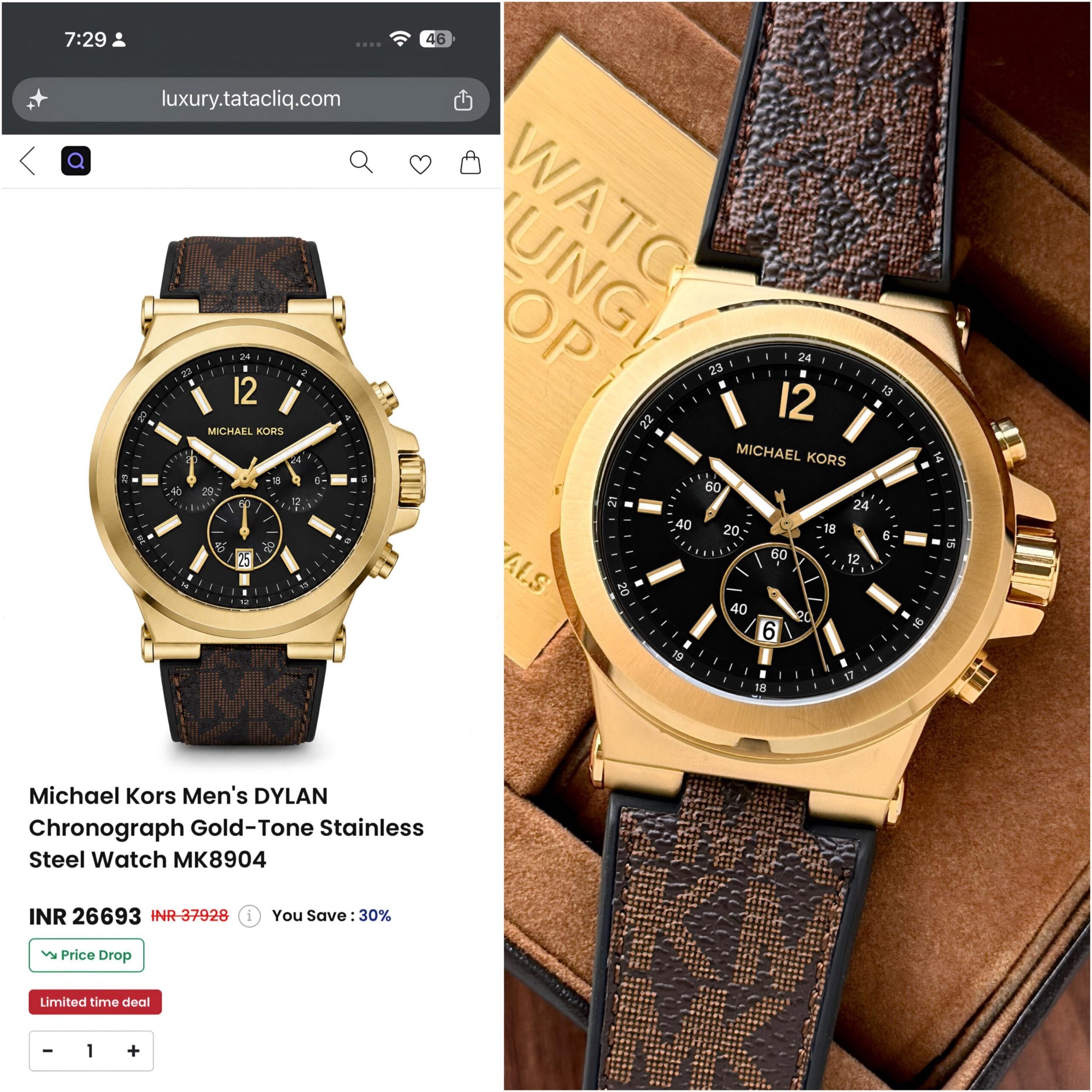 Michael Kors Dylan Black Chronograph