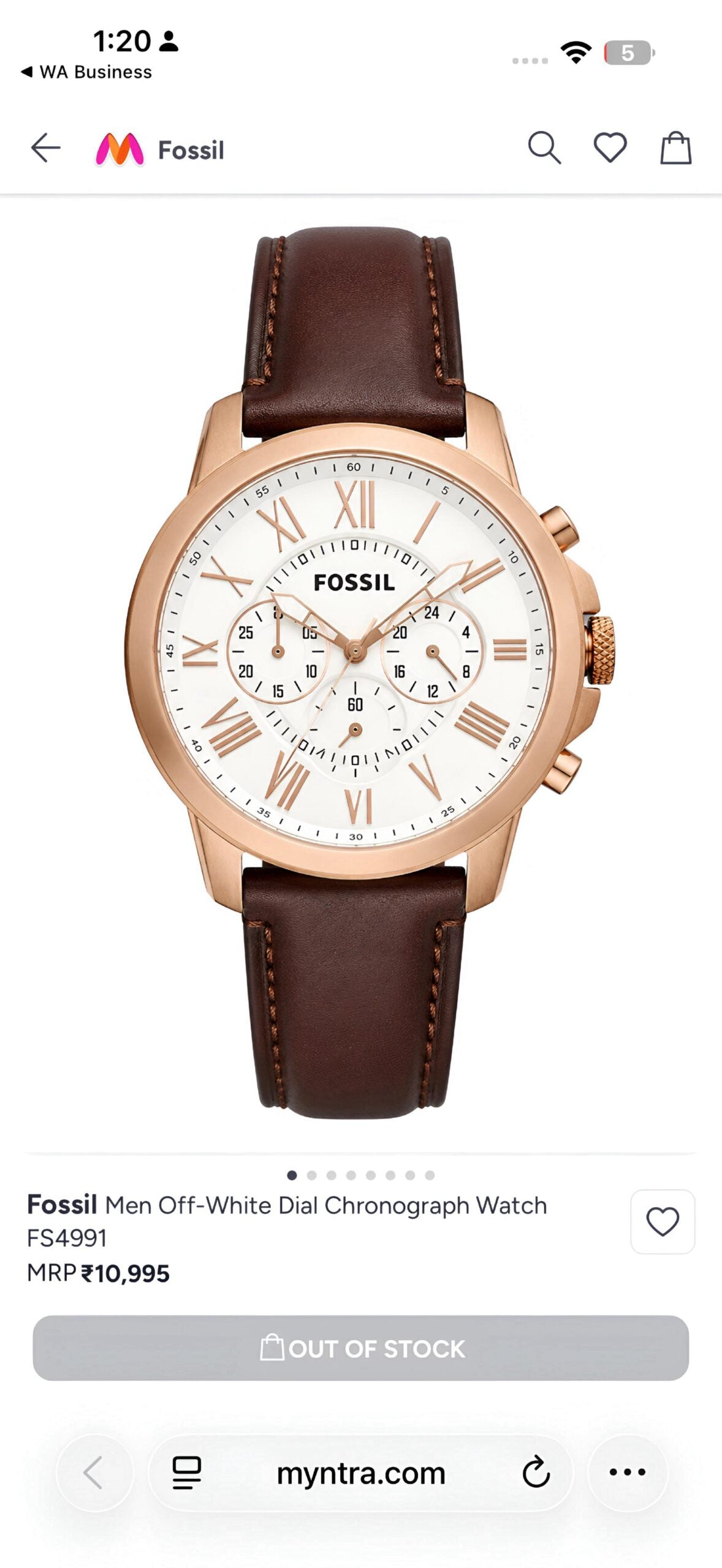 Fossil Roman Chronograph Brown