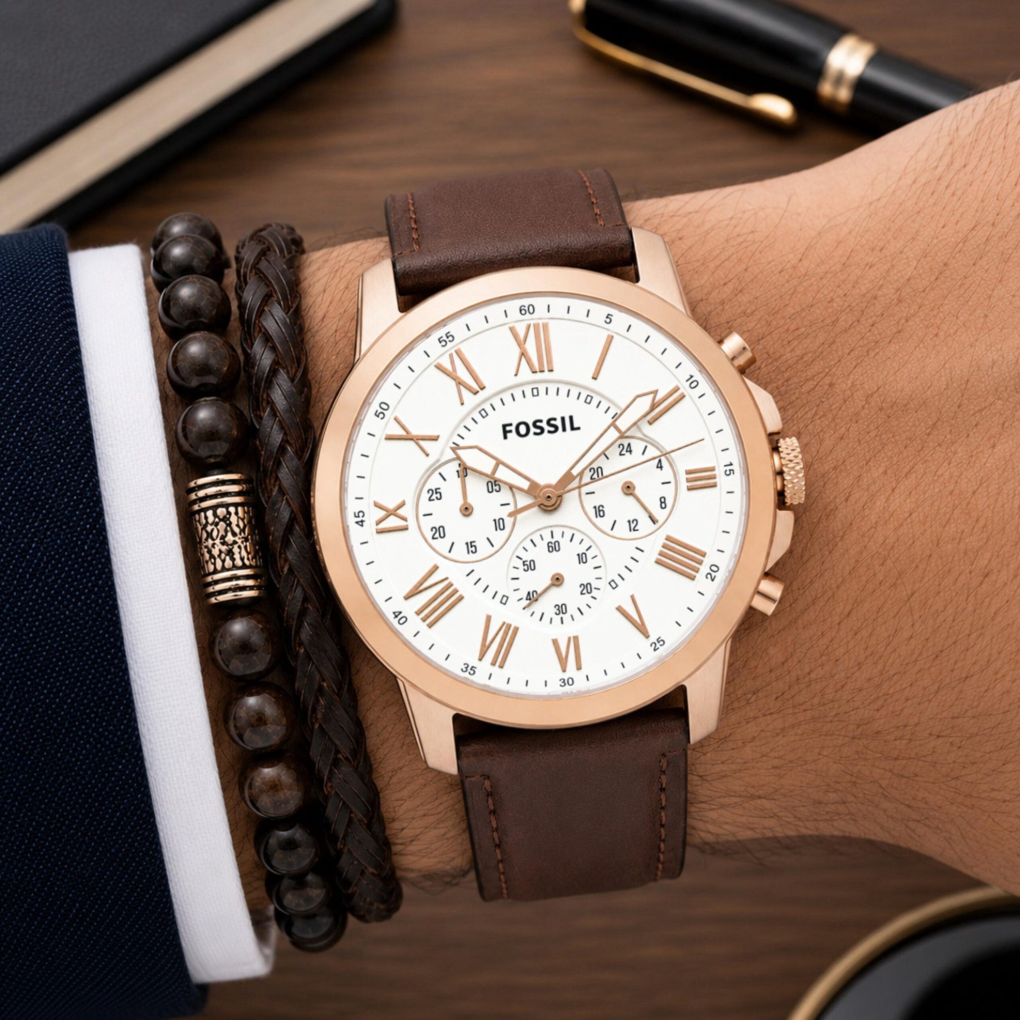 Fossil Roman Chronograph Brown