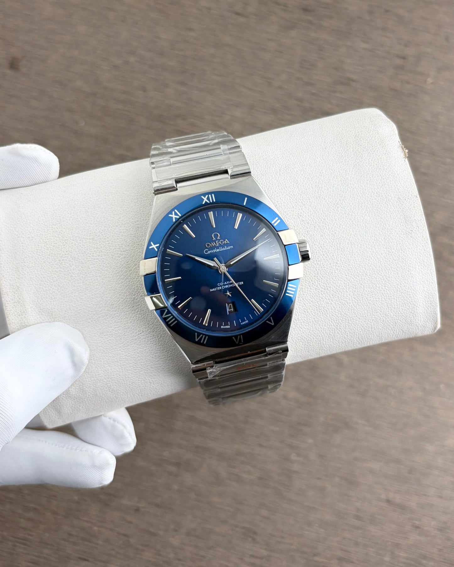 Omega Constellation Silver Blue Automatic