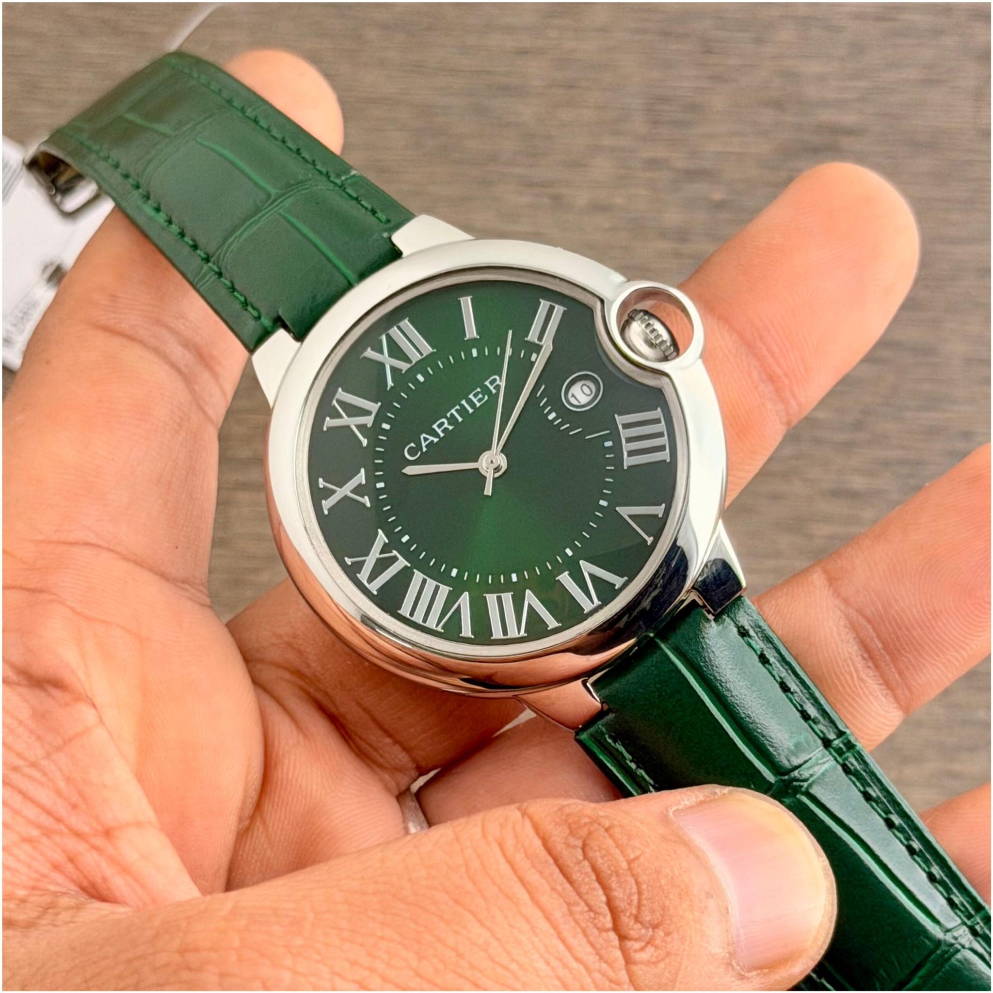Cartier Ballon Bleu Green Leather Edition