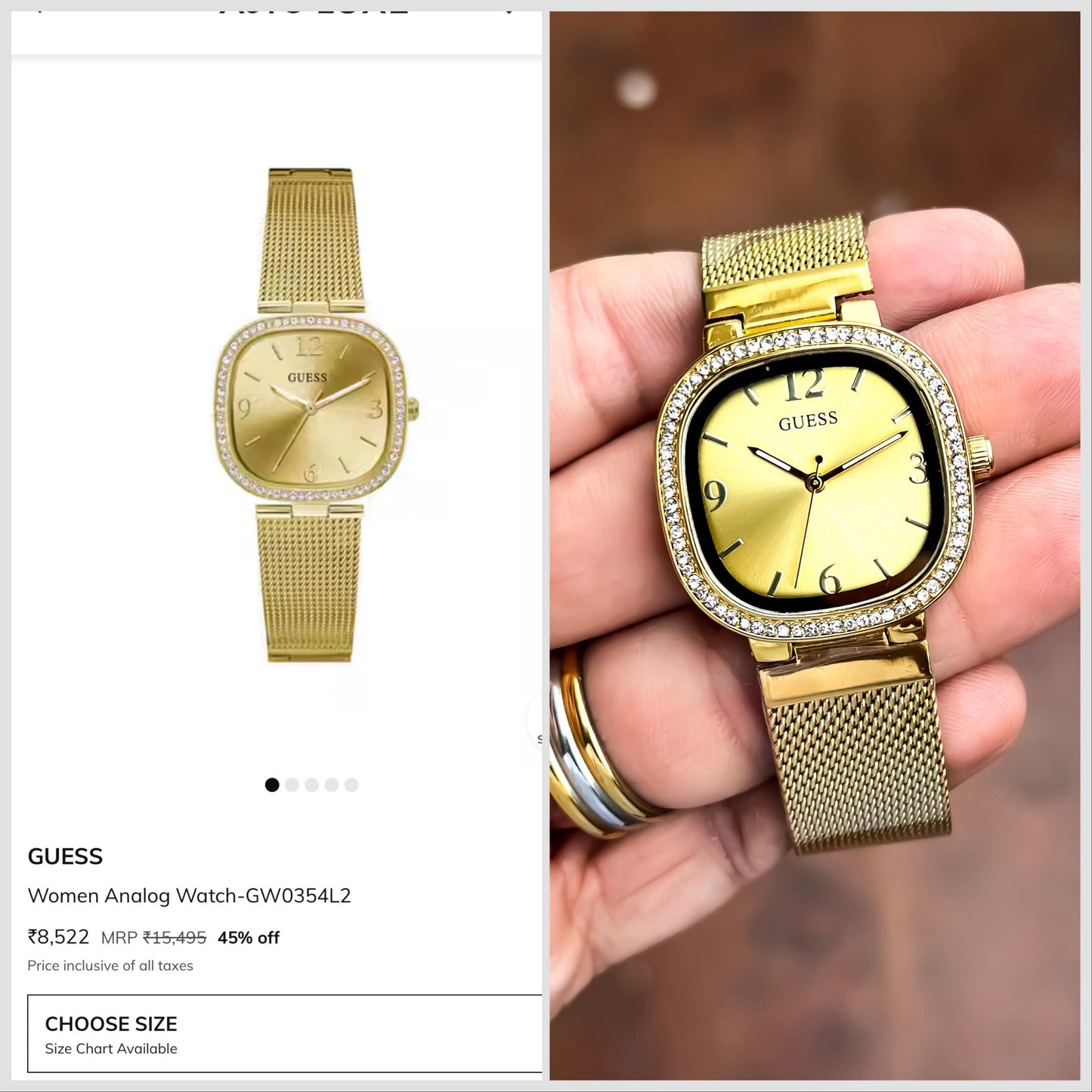 Guess Tapestry Golden Dial