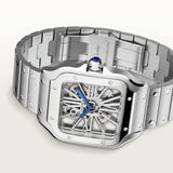 Cartier Santos Skeleton Silver White Dial