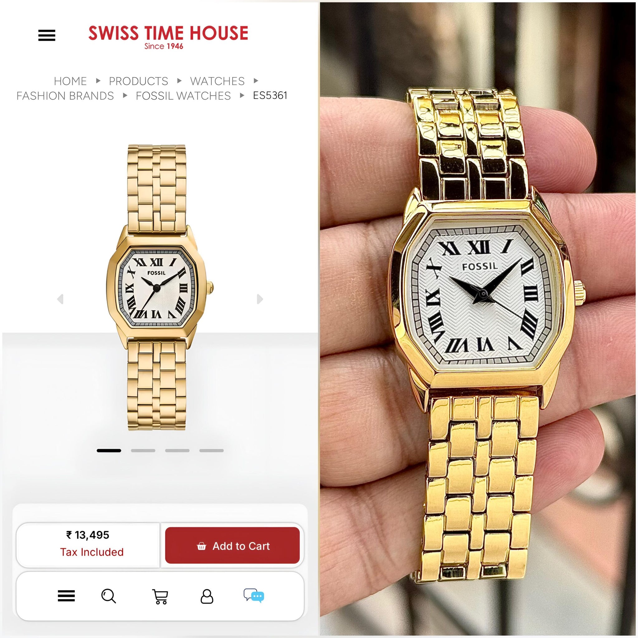 Fossil Harlow Gold Quartz