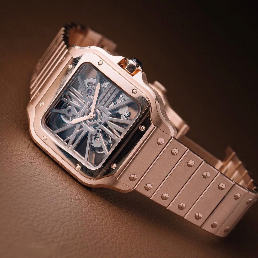 Cartier D’Santos White Skeleton Dial