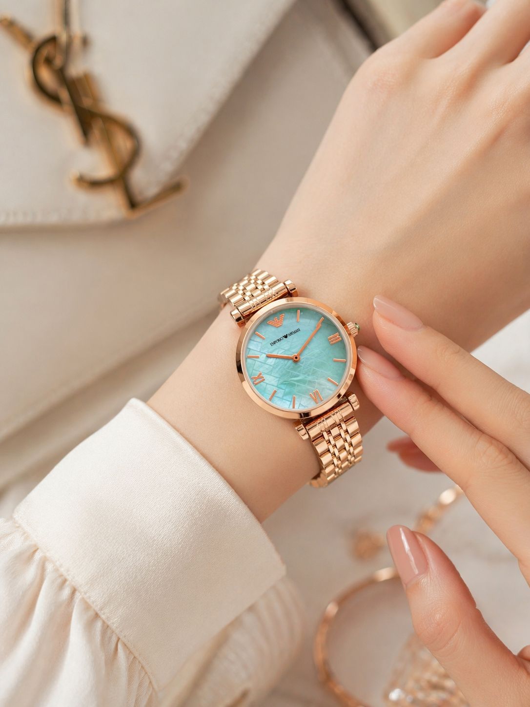 Emporio Armani Slim Ice Blue Dial
