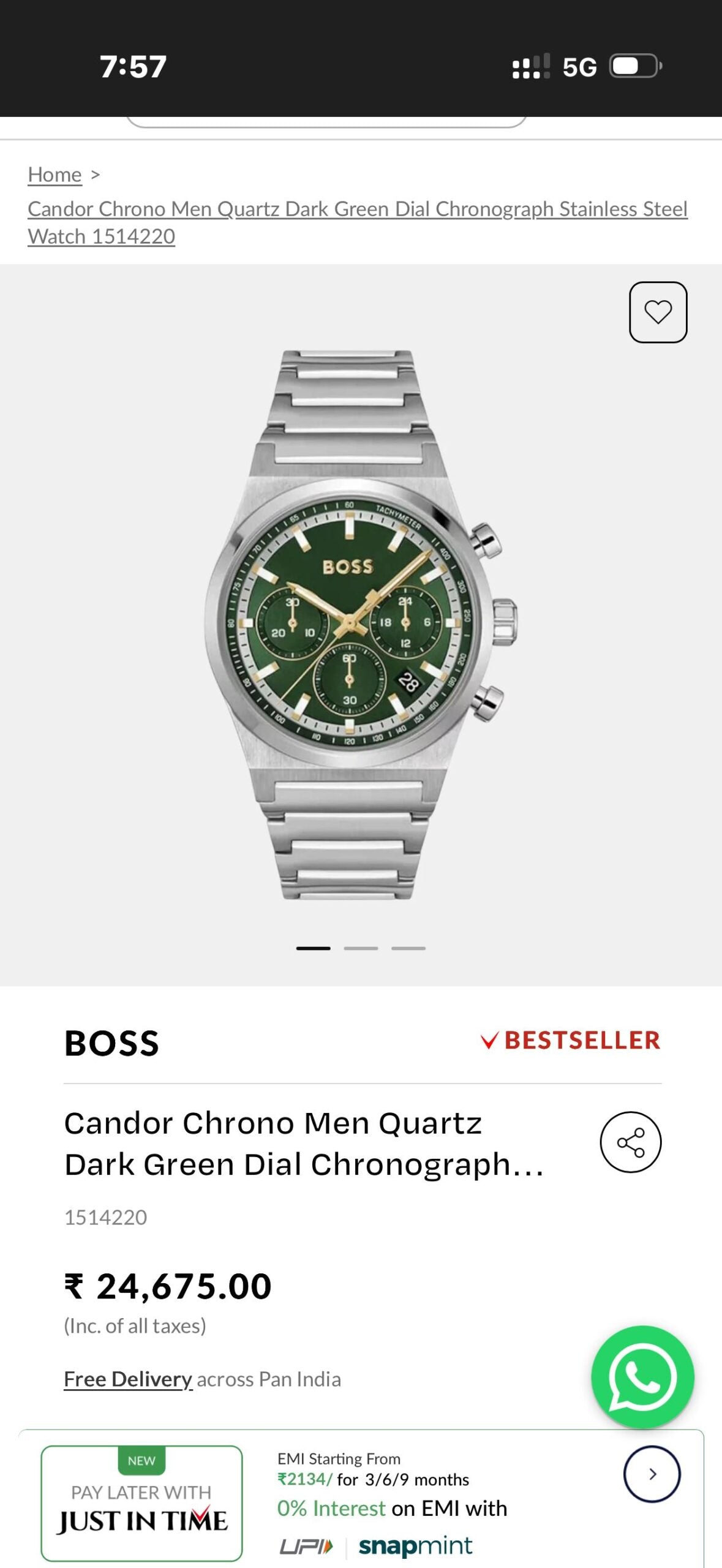 Boss Candor Chronograph Round Dial