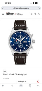 IWC Pilot Chronograph Blue Edition