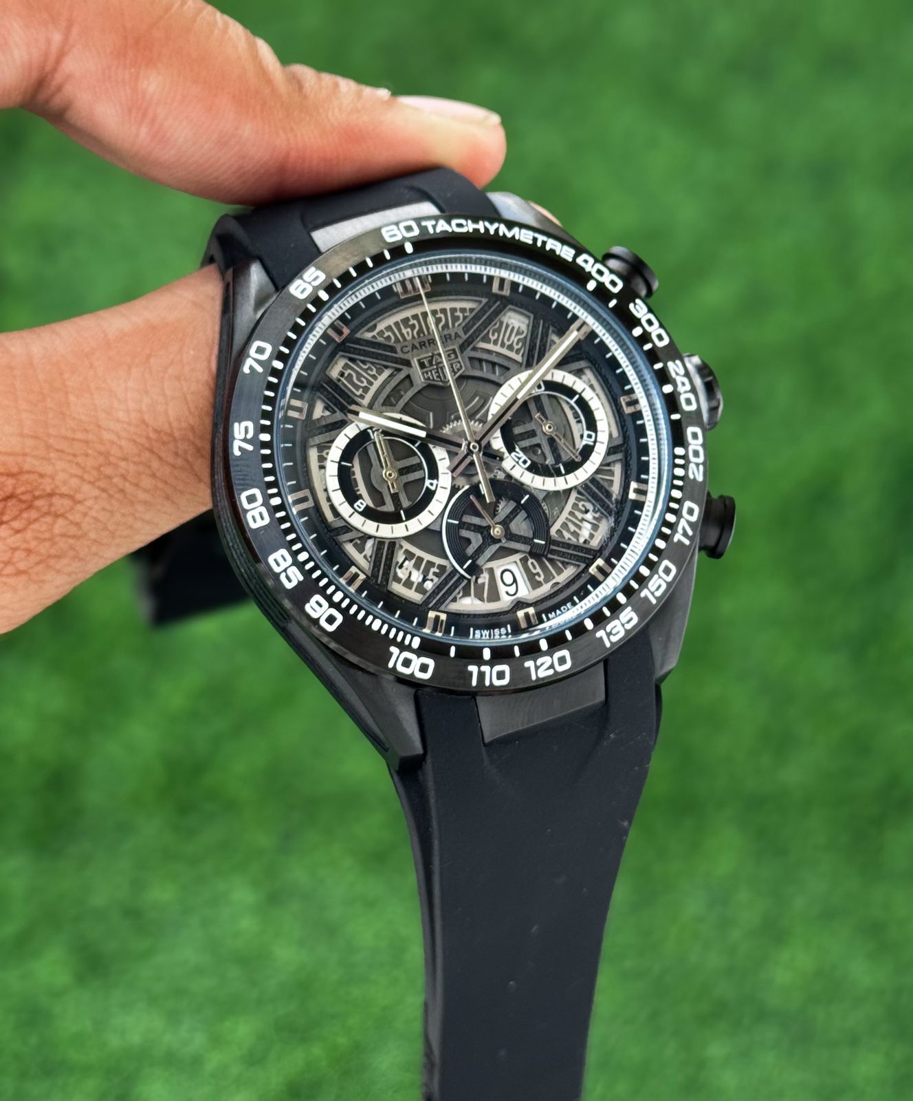 Tag Heuer White And Black Chronograph